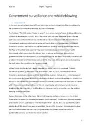 Government Surveillance and Whistleblowing | Eksamenssæt eng b 22. august 2014