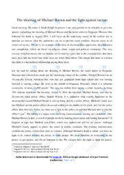 Speech | The shooting of Michael Brown and the… | Engelsk