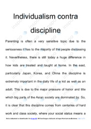 Individualism contra discipline | Engelsk Essay