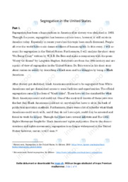 Segregation in the United States | Engelsk Essay