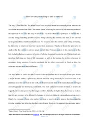 How low are you willing to sink to survive | Essay