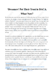 Dreamers Put Their Trust in DACA | Opgave