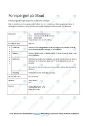 Forespørgsel på tilbud | Opgave