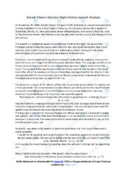 Barack Obama Election Night Victory Speech | Essay