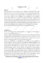 Hope | Analytical essay