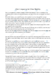 Uber’s impact in the Urban Mobility | Essay