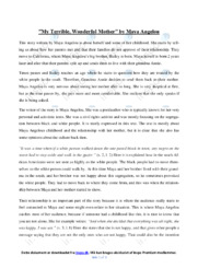 My Terrible, Wonderful Mother | Noter Analyse | Maya Angelou