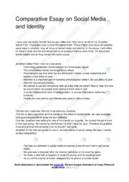 Social Media and Identity | Comparative Essay