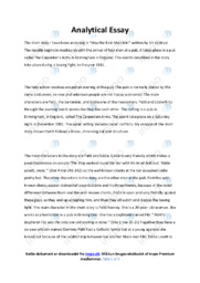 May the best man win | Analytical Essay