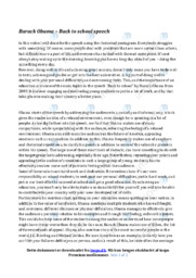 Barack Obama back to school | speech