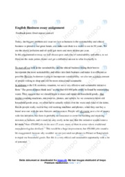 Sustainibility and bussines  | Essay