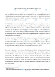 The complication of the 1948 nationality act | Essay