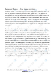 Langston Hughes One friday morning | Analyse