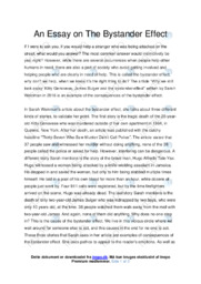 The Bystander Effect | Engelsk Essay