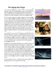 The sinking ship Titanic | Engelsk Essay