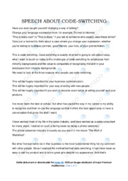 Code Switching speech | Noter i engelsk