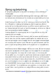 Sprog og betydning | Analyse