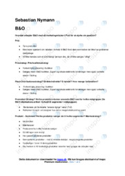 B&O | Noter Afsætning Case