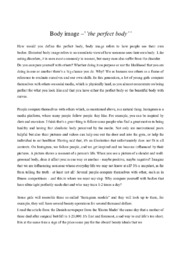 Body image –’’the perfect body’’ | Engelsk