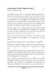 Papmaché reglen | Romananalyse