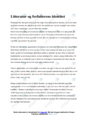 Litteratur og forfatterens identitet | Noter Debatterende artikel