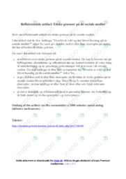 Sociale medier | Reflekterende artikel