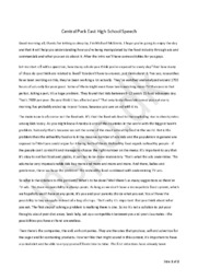 Central Park East High School | Manipulated by the food industry | Speech