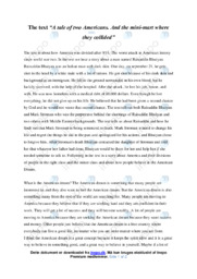 A tale of two Americans | Analytical essay