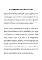 Modern India faces critical issues