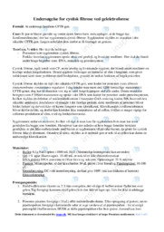 Cystisk fibrose ved geleletroforese | Undersøgelse