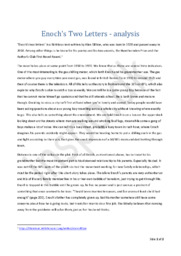 Enoch’s Two Letters | by Alan Sillitoe | Analysis