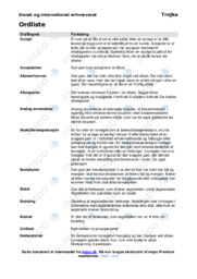 Ordliste Trojka | Erhvervsret Noter