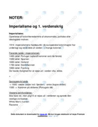 1. verdenskrig | Opgave | Noter