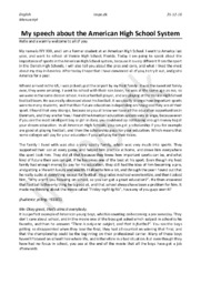 My speech about the American High School System | Manuscript