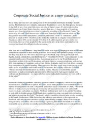 Corporate Social Justice as a new paradigm | Opgave