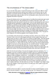 The circumstances of The Grass eaters | Essay