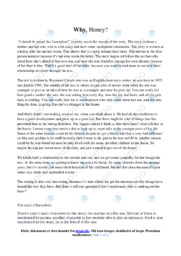 Why honey essay | Noter i engelsk | Over 2 sider