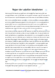 Rejser der udvikler identiteten | Dansk | Essay