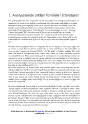 Familien i litteraturen | Dansk | Analyserende artikel
