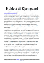 Hyldest til Kjærsgaard | Dansk | Artikel analyse