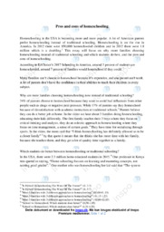 Pros and cons of homeschooling | Essay