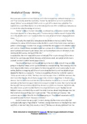 Anima | Analytical essay