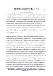 Mobiltelefoner nej tak | Essay