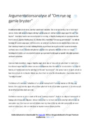 Om nye og gamle bryster | Argumentationsanalyse | Birgitte B.