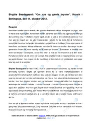 Om nye og gamle bryster | Noter Analyse | Birgitte Baadsgaard