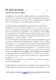 Da Egil Var Dreng | Analyse | Ukendt