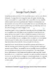 George Floyds Death | Essay