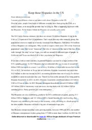 Keep those Hispanics in the US | Opgave