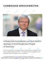 Kevin Rudd’s apology | Engelsk | Essay