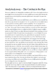 The Catcher in the Rye | Analyse | J.D. Salinger